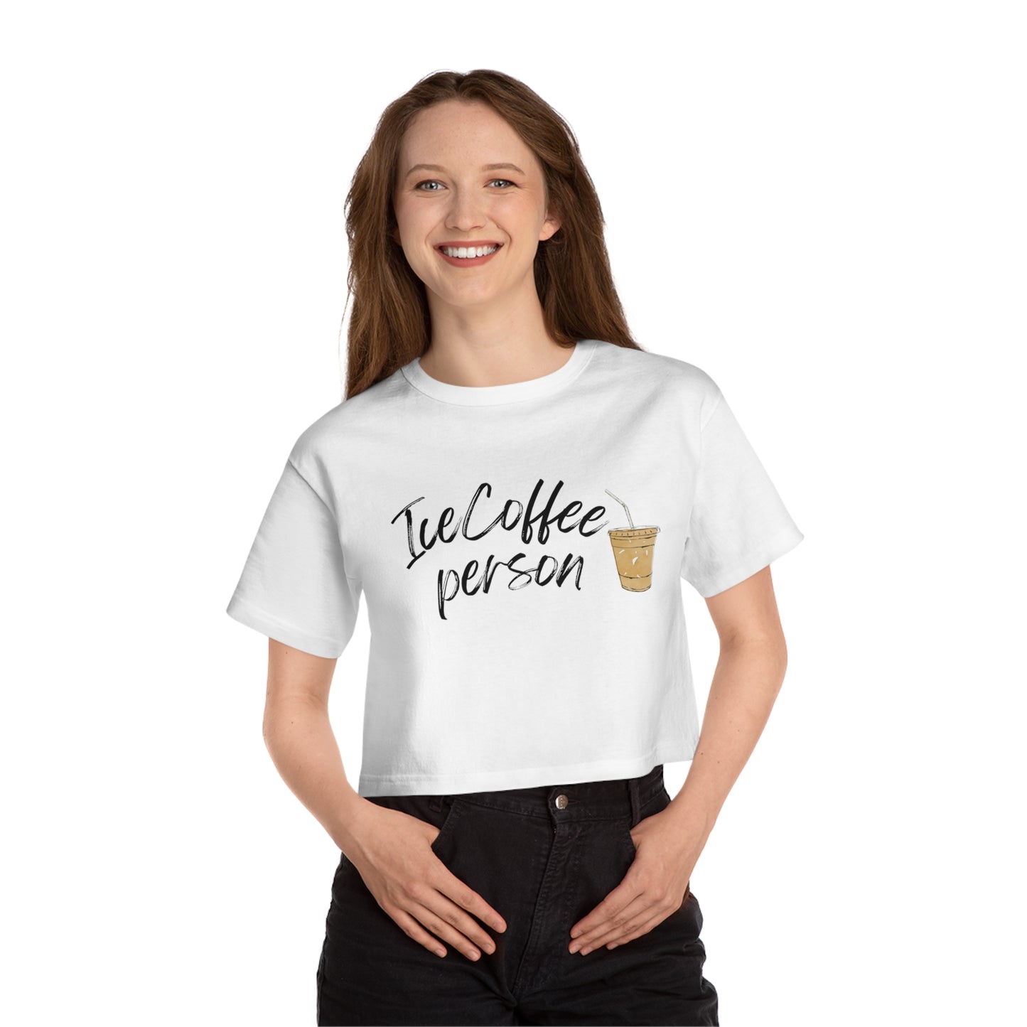 Ice Coffee Person Women's Cropped T-Shirt