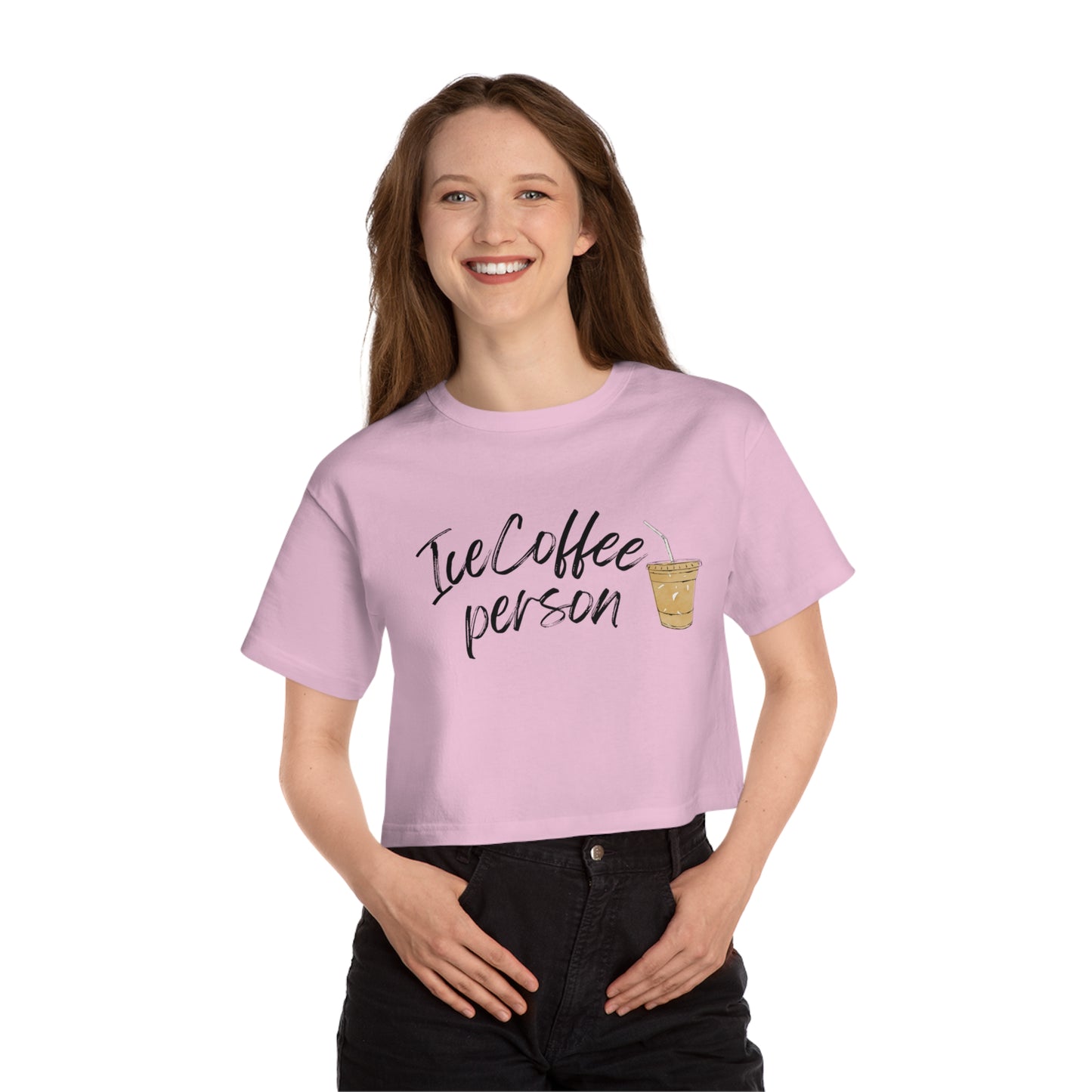 Ice Coffee Person Women's Cropped T-Shirt