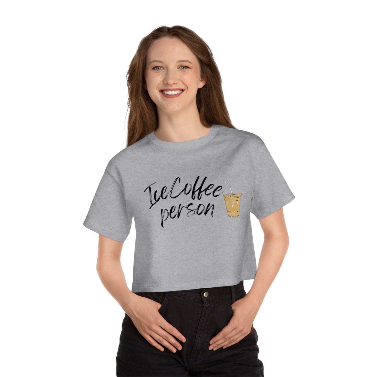 Ice Coffee Person Women's Cropped T-Shirt