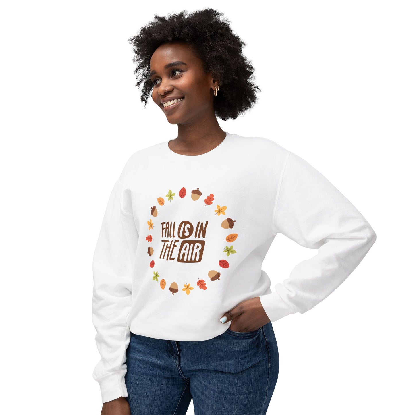 Fall is in the air Unisex Lightweight Crewneck Sweatshirt