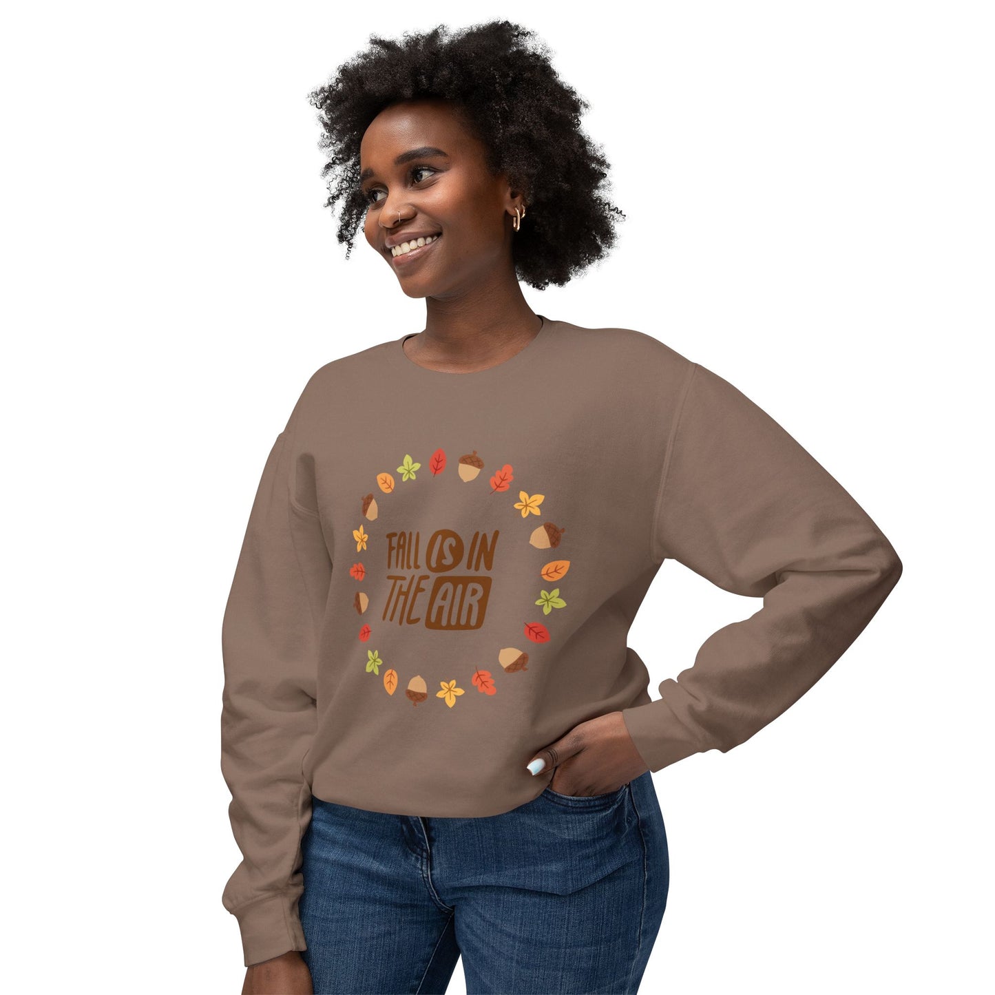 Fall is in the air Unisex Lightweight Crewneck Sweatshirt