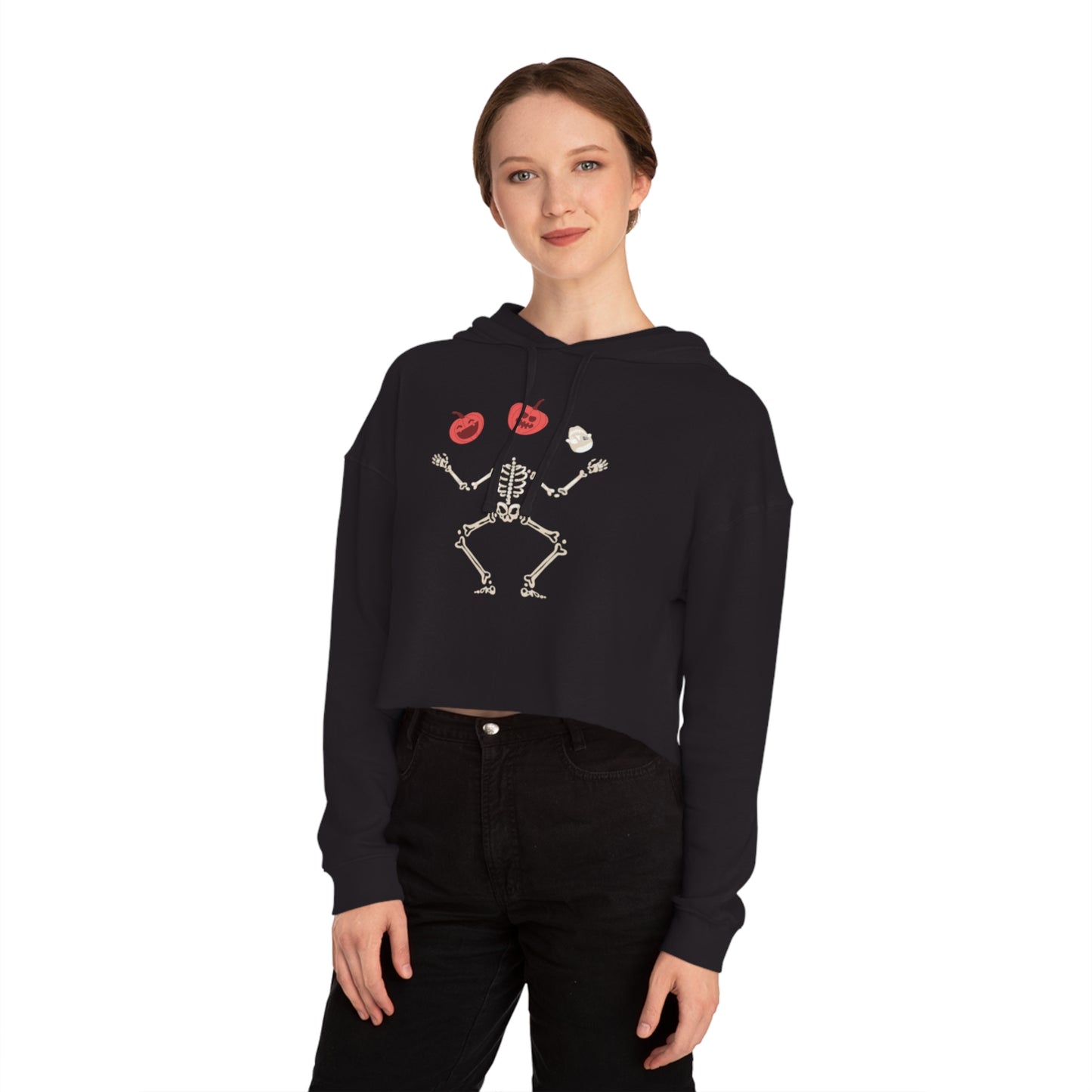 Skeleton Women’s Cropped Hooded Sweatshirt